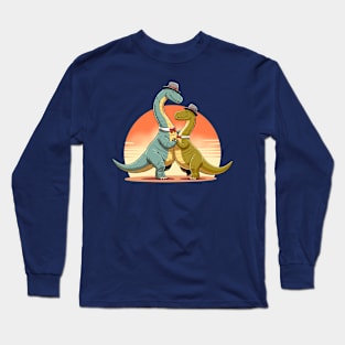 Dinosaurs Dancing in the Sunset Long Sleeve T-Shirt